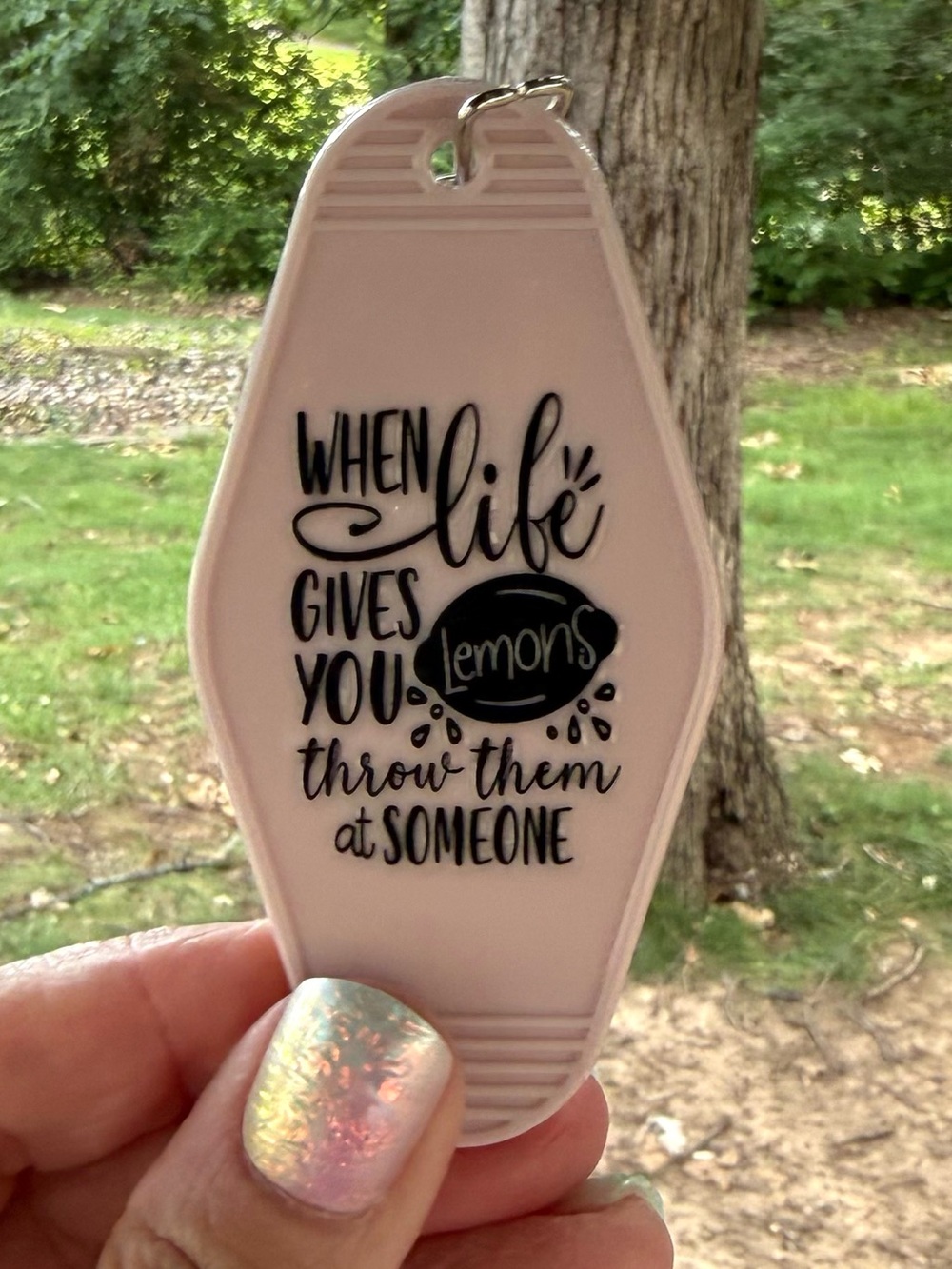 Vintage style motel key 3.5” keychain humorous funny gift idea